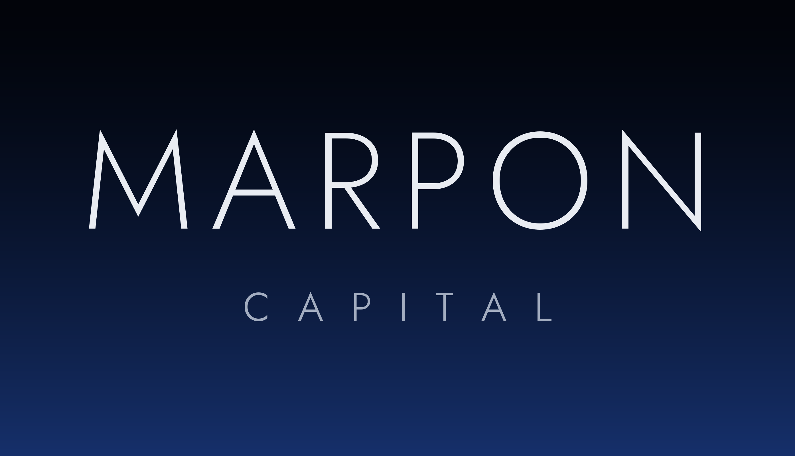 MARPON Capital wordmark on navy